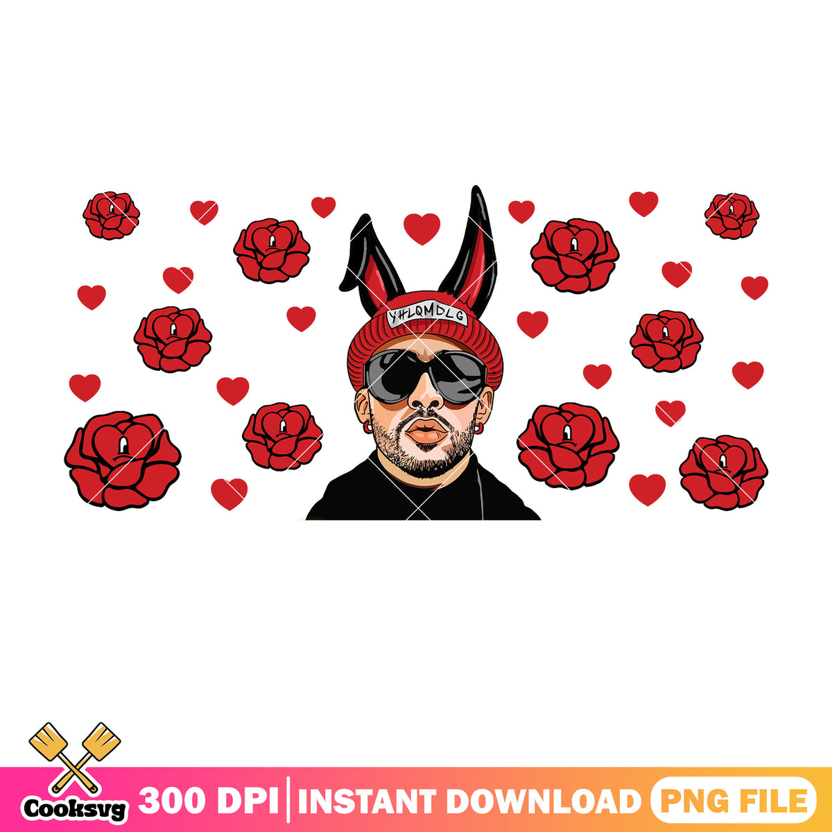 Red Bad Red bad bunny benito png, bad bunny valentine png, valentine png – Cooksvg