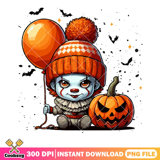 Red balloon scary bats png, wicker pumpkin png, starry night png