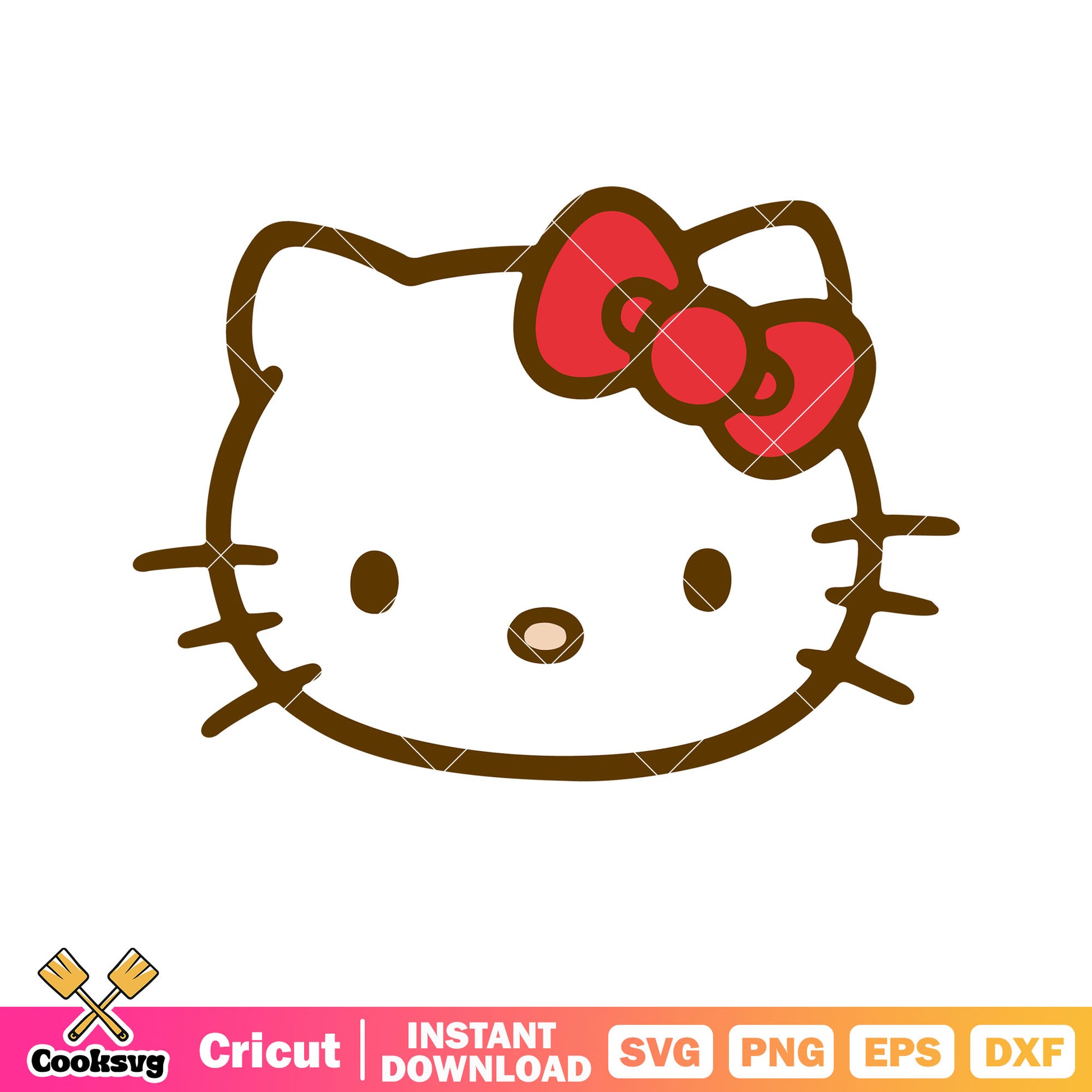 Red bow tie hello kitty cat svg, hello kitty bow tie svg