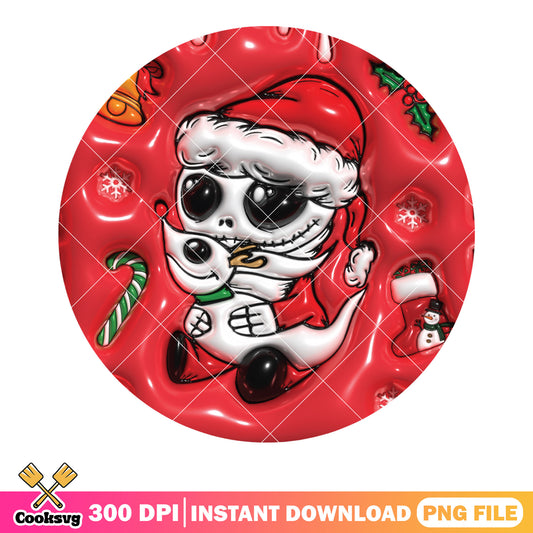 Red cookie and the monster png, santa costume png, jack skelington png
