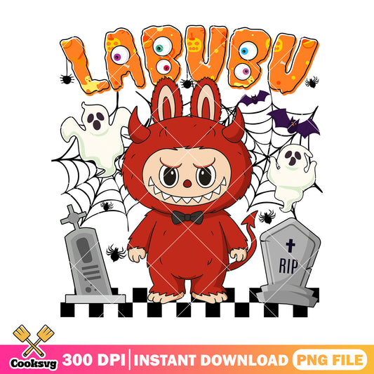 Red evil labubu png, labubu costume png, popmart labubu​ png
