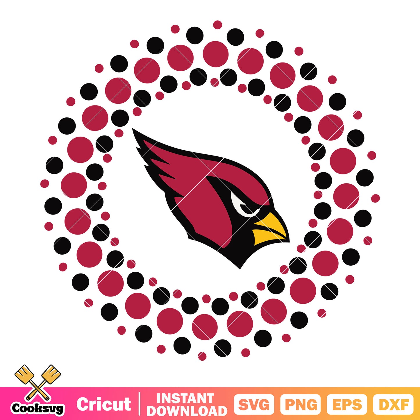 Red head cardinals bird svg, arizona cardinals​ svg, nfc west svg