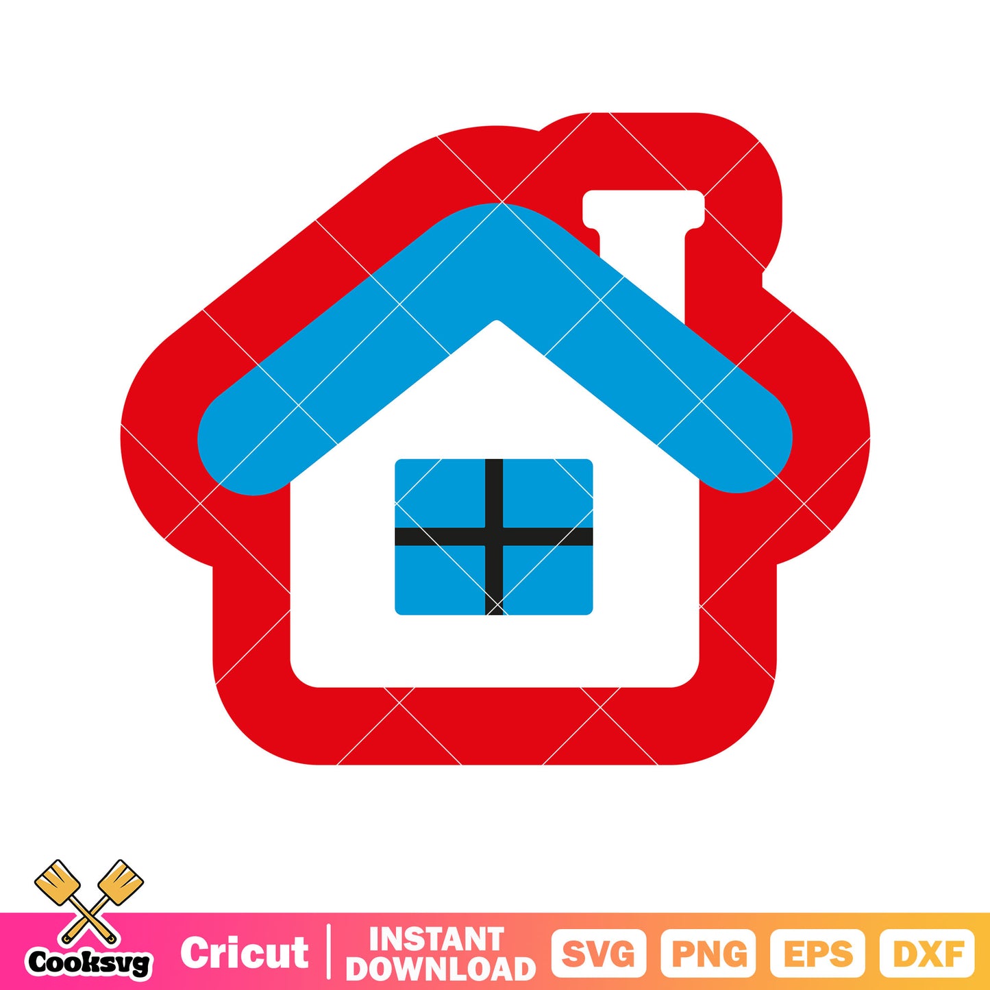 Red hello kitty house svg file, hello kitty house​ svg, kitty cat svg