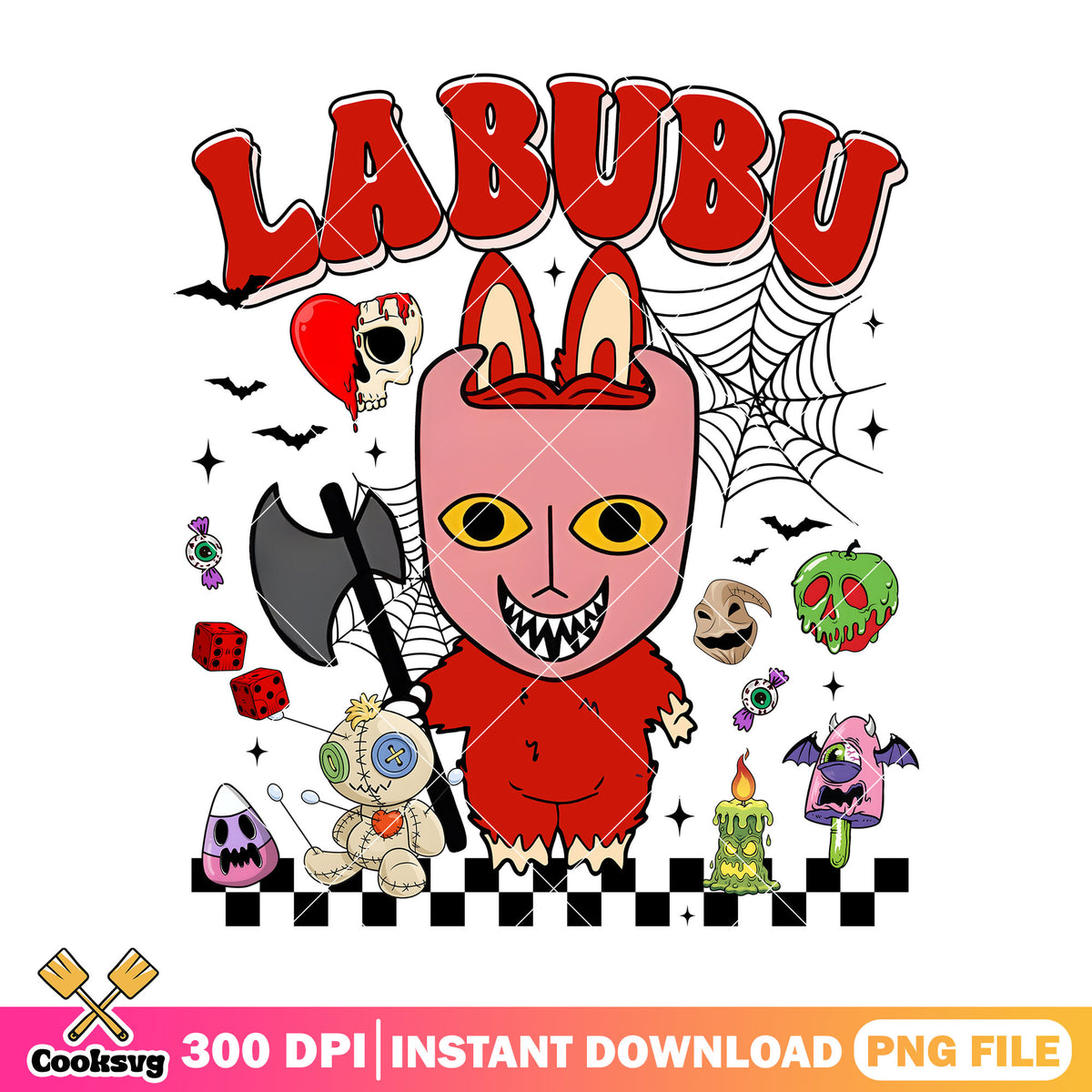 Red killer labubu png, labubu keychain png, halloween movies png – Cooksvg