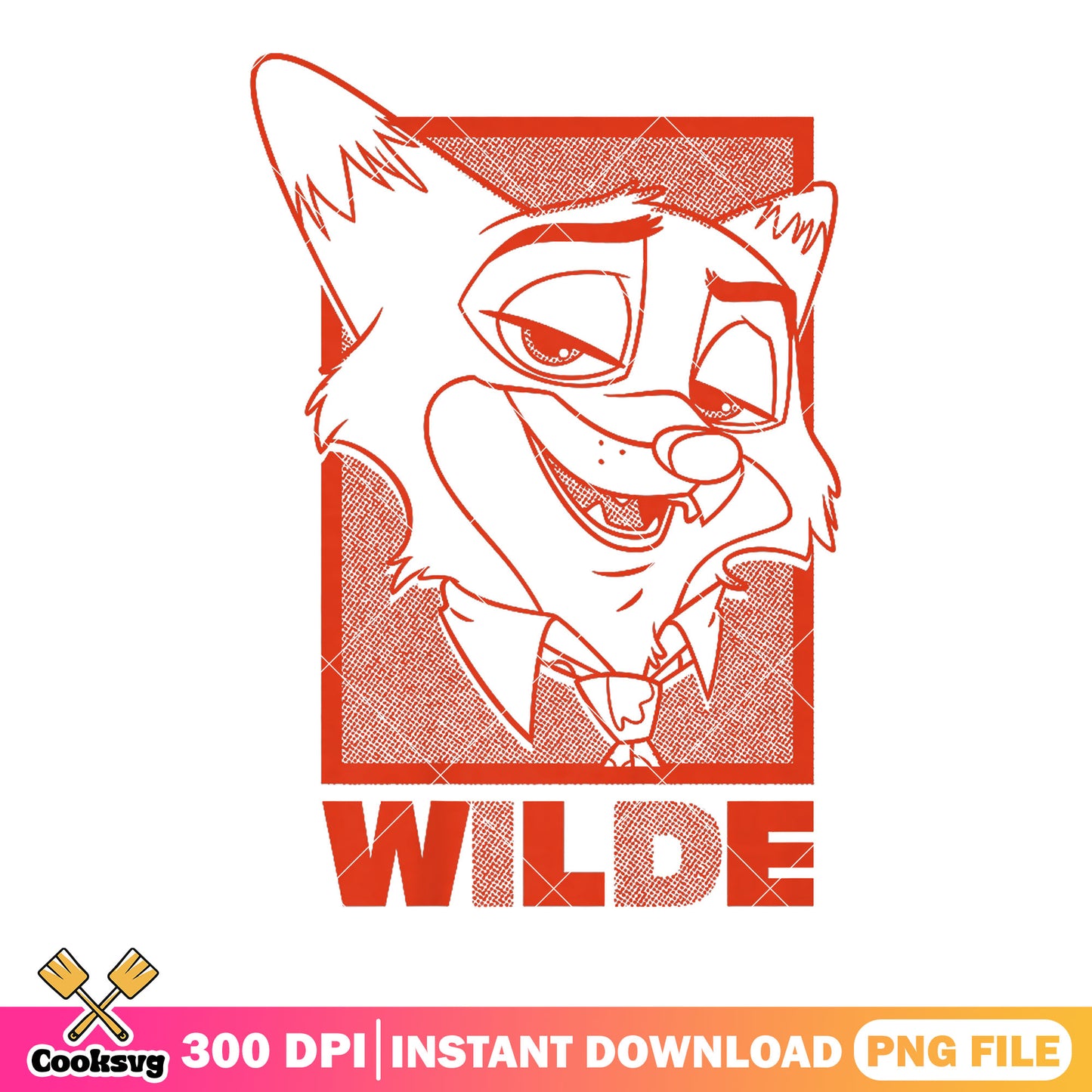 Red poster naugty look nick wilde png, nick wilde png, zootopia 2 png