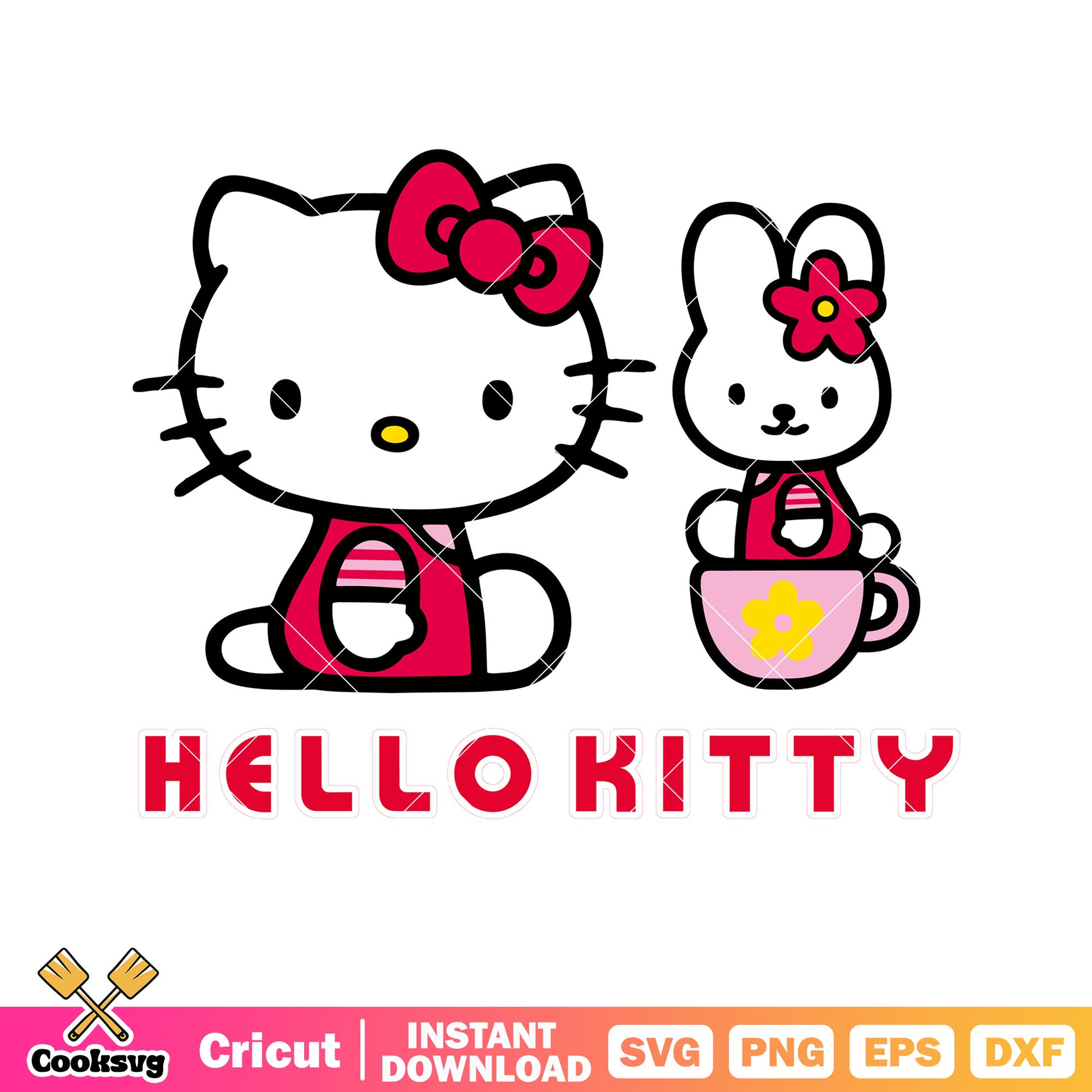 Red sanrio hello kitty friends svg, hello kitty friends svg