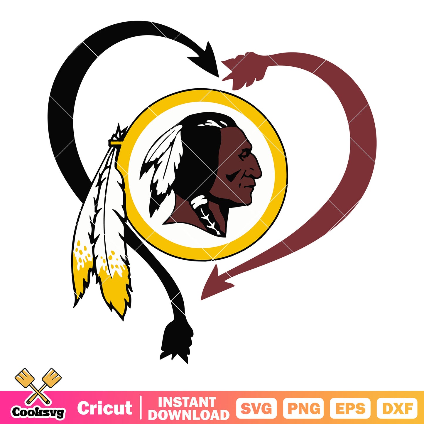 Redskins in my heart svg, north division svg, boston redskins svg