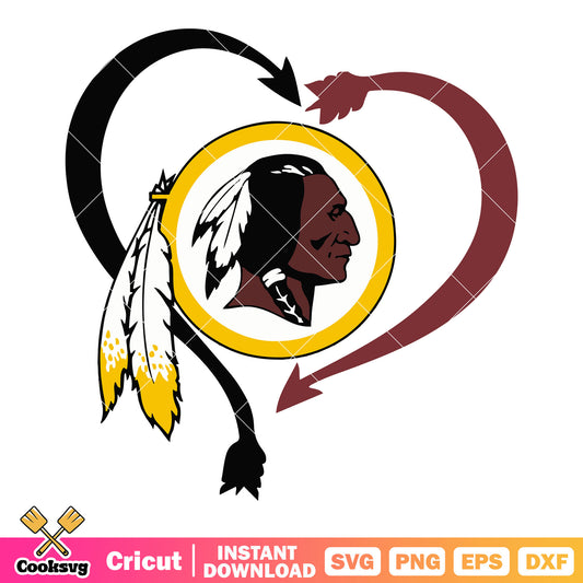 Redskins in my heart svg, north division svg, boston redskins svg