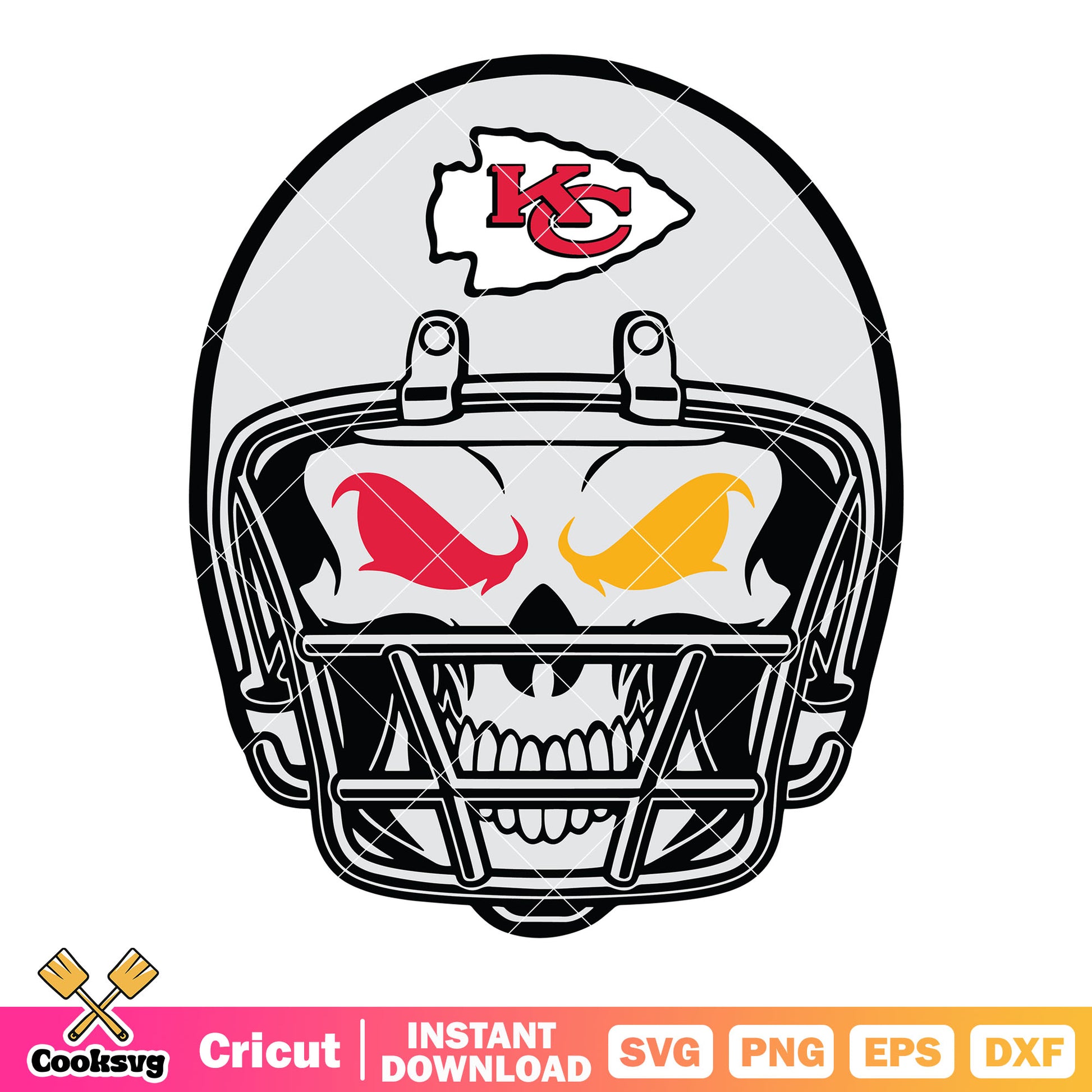 Red skull eye svg, american football coference svg, kc chiefs svg