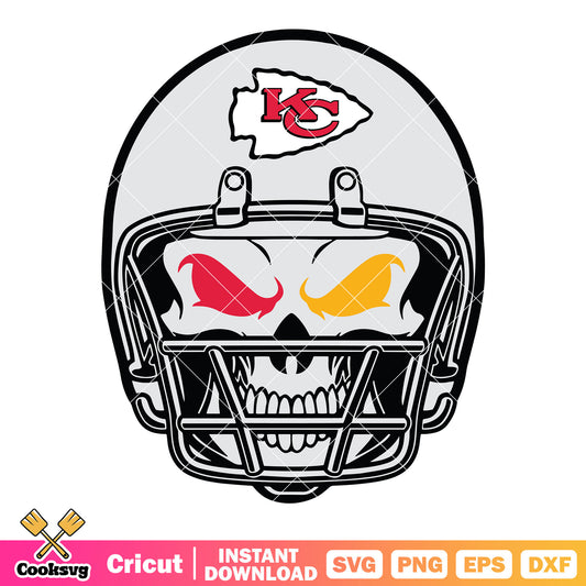 Red skull eye svg, american football coference svg, kc chiefs svg