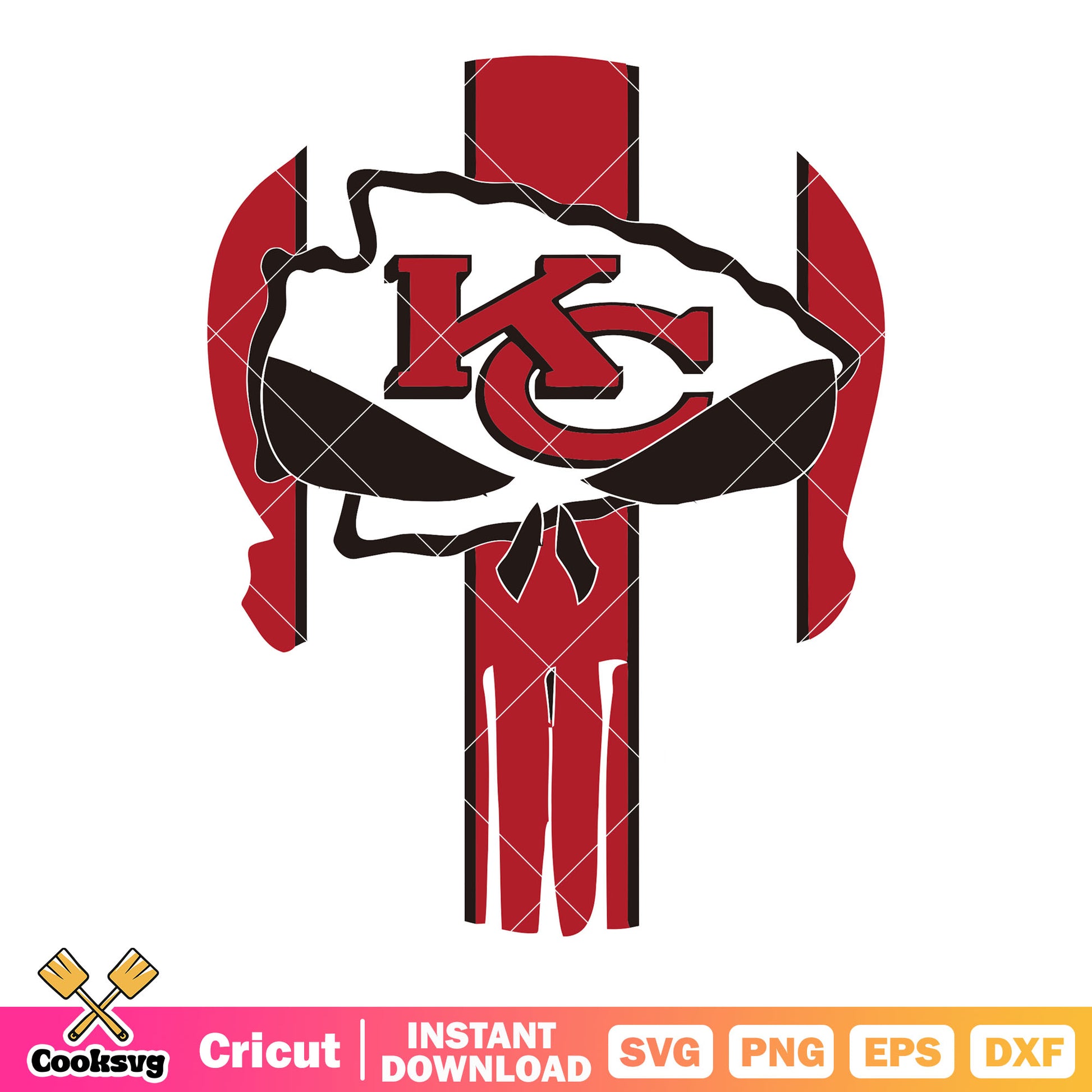 Red skull kansas city svg, chiefs​ svg, afc championship game​ svg