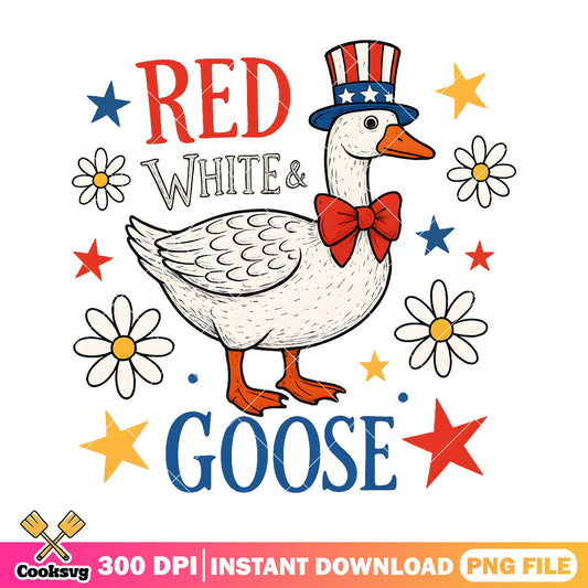 Red white and goose png, funny goose png, america red white blue​ png