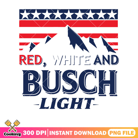 Red white busch light design png, busch light apple near me​ png