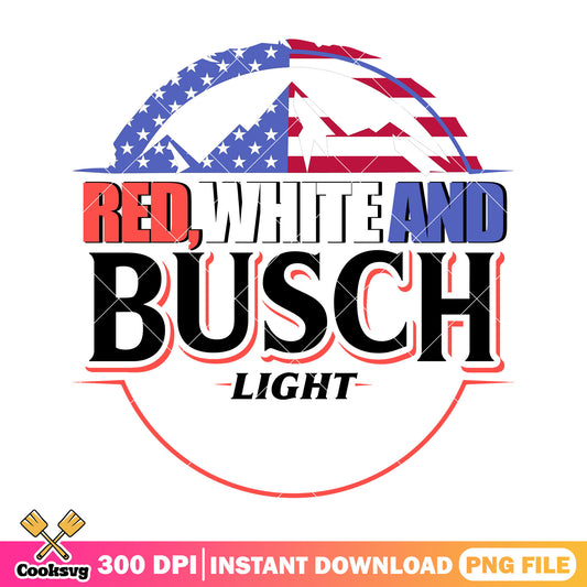 Red white busch png, busch light png, busch light logo png