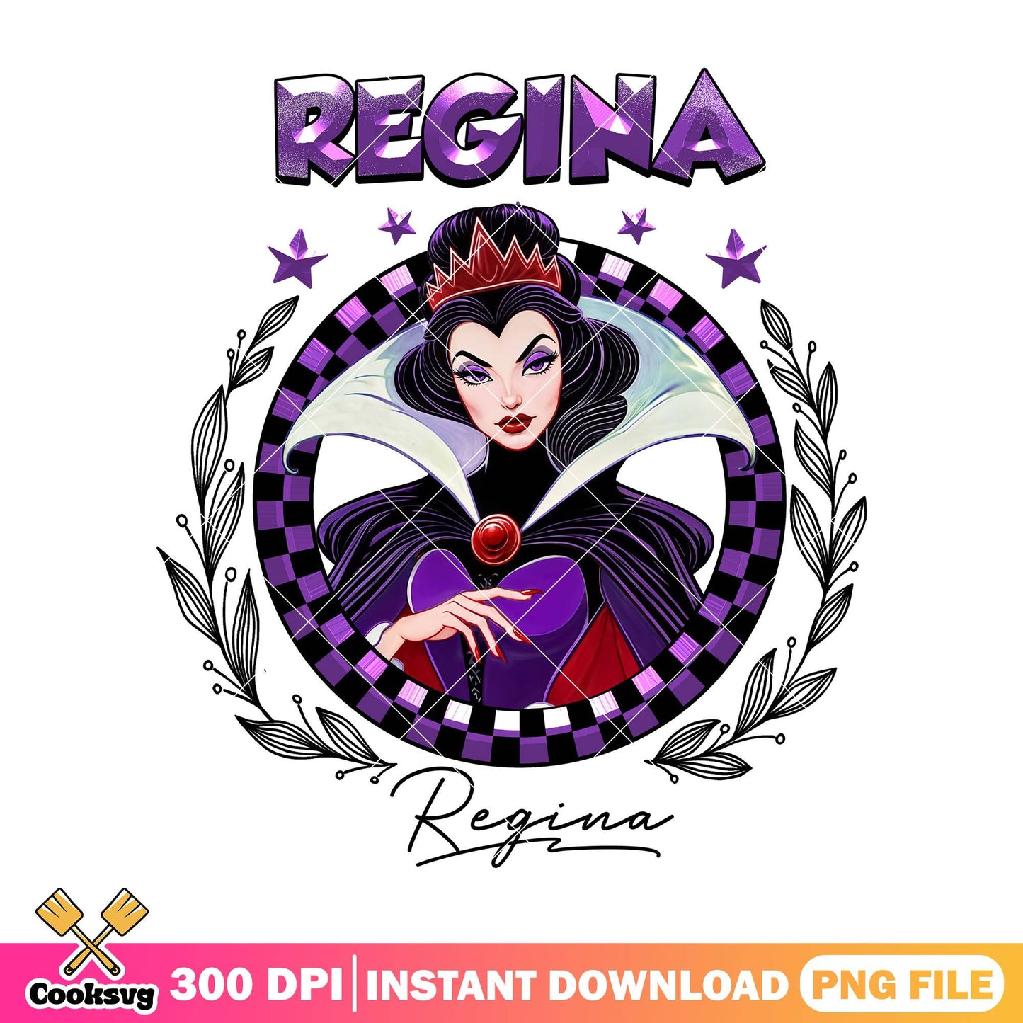 Regina signature png, snow white png, disney villains png
