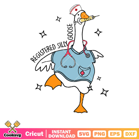 Registered silly goose nurse svg, christmas goose​ svg, merry christmas svg