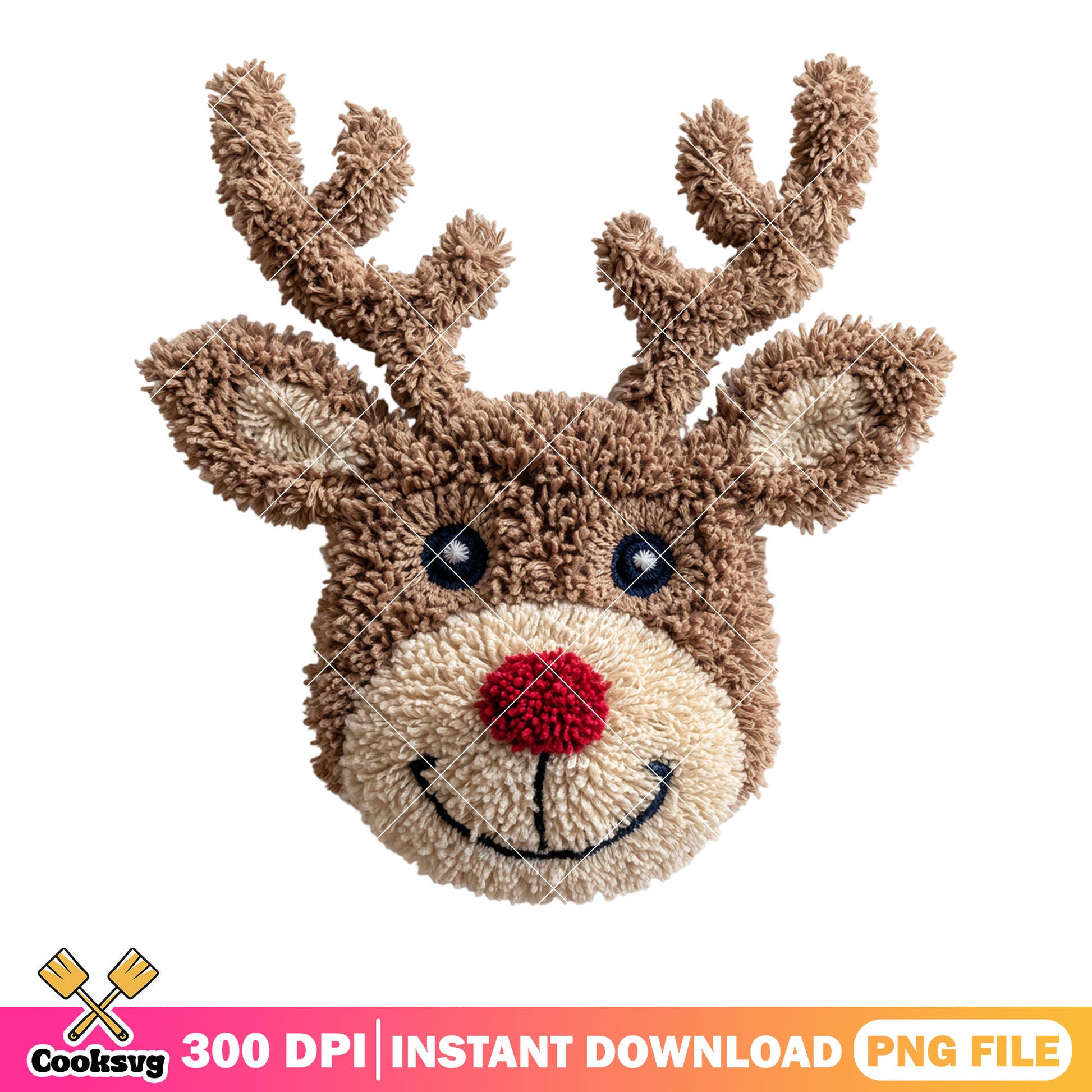 Reindeer red nose christmas png, merry christmas png, Xmas png