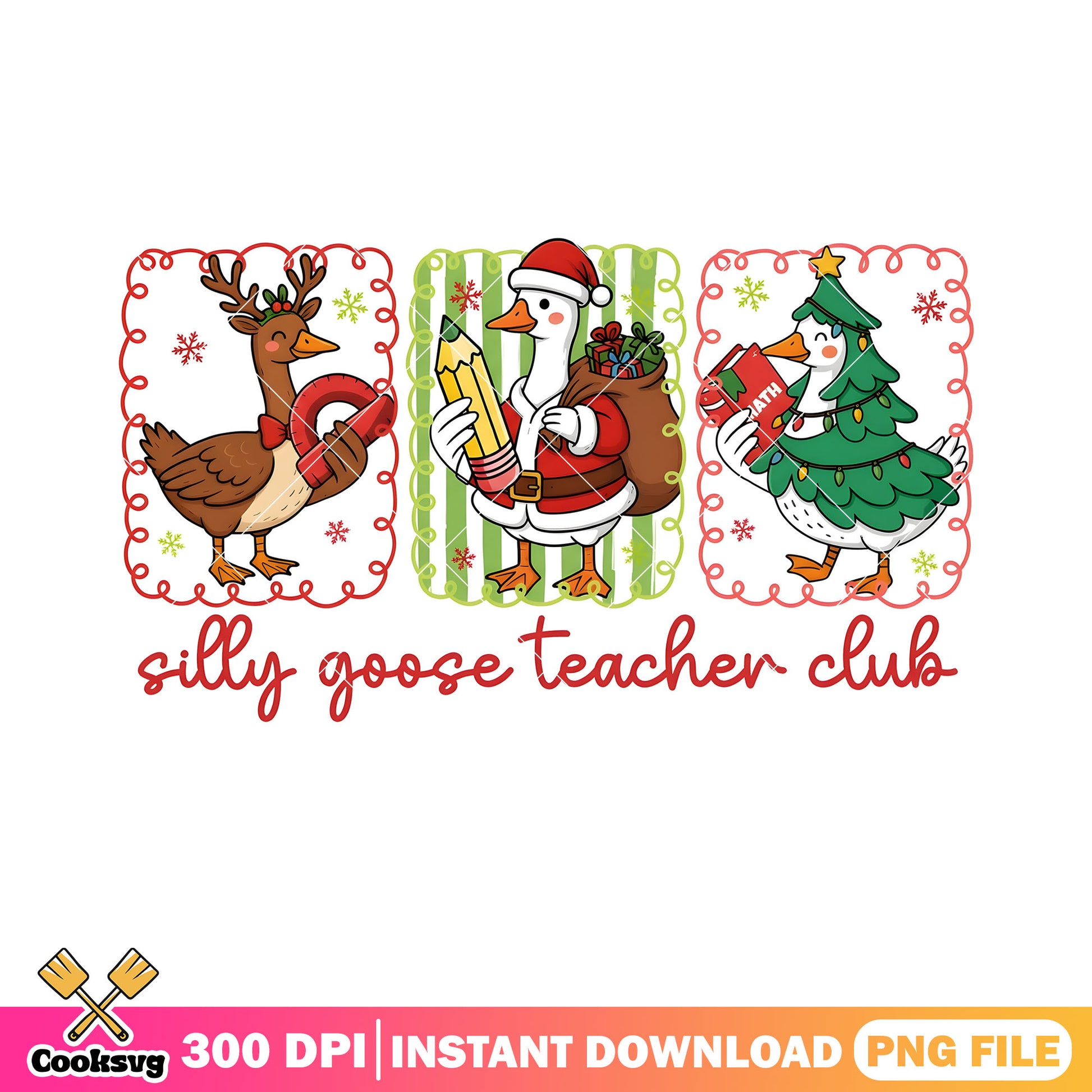 Reingoose and santa png, snowflake png, christmas tree png