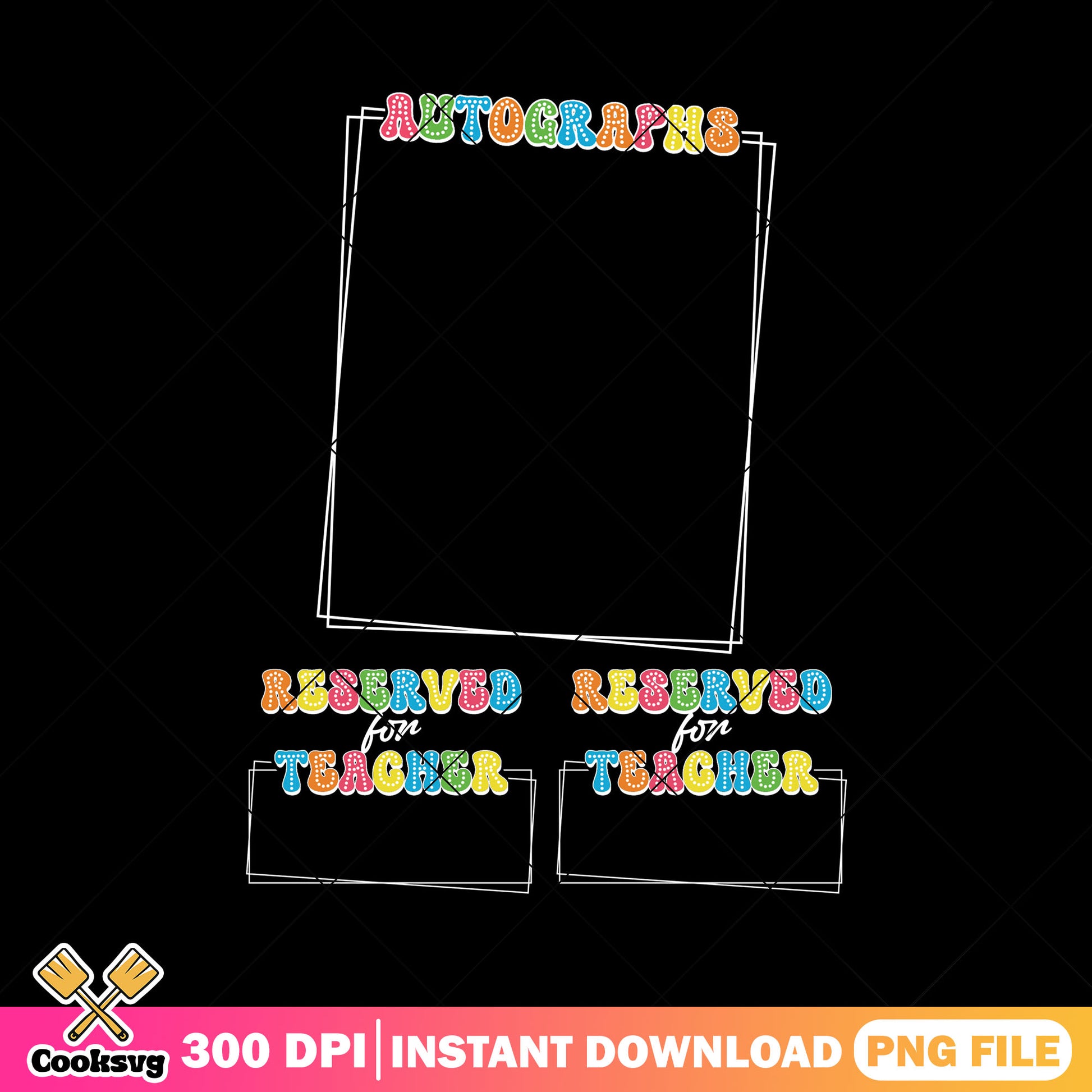 Reserved teacher design png, going back to school png, colors font png