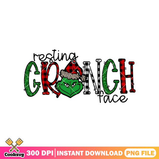 Resting grinch face christmas png, resting grinch face​ png