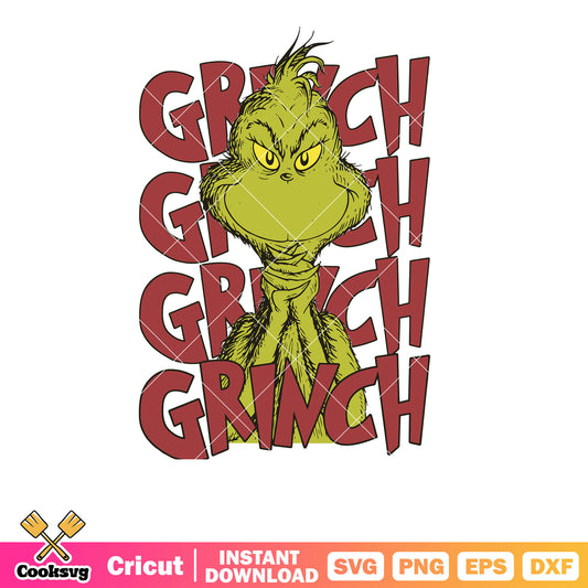 Retro Christmas Characters Grinch svg, retro christmas svg, grinch christmas svg