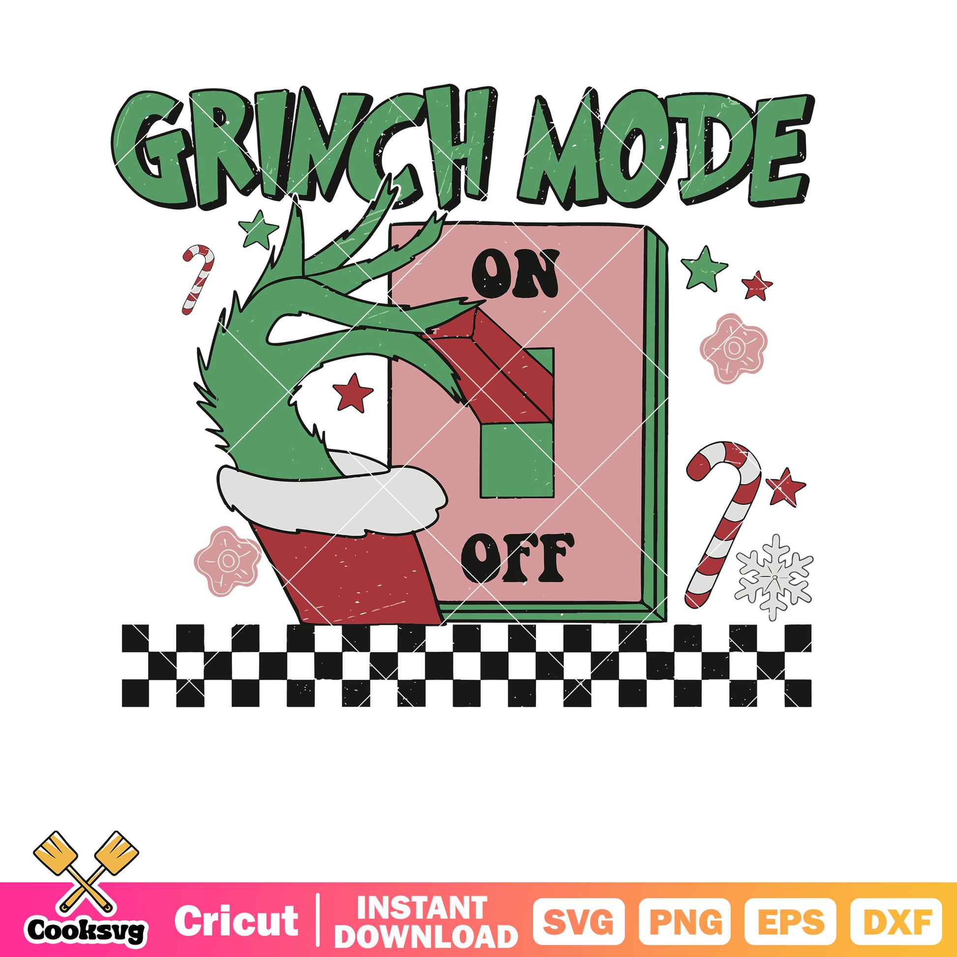 Retro Christmas Grinch Mode SVG design, retro christmas svg, grinch mode on svg