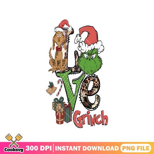 Retro Christmas Love The Grinch png, retro christmas png, the grinch png