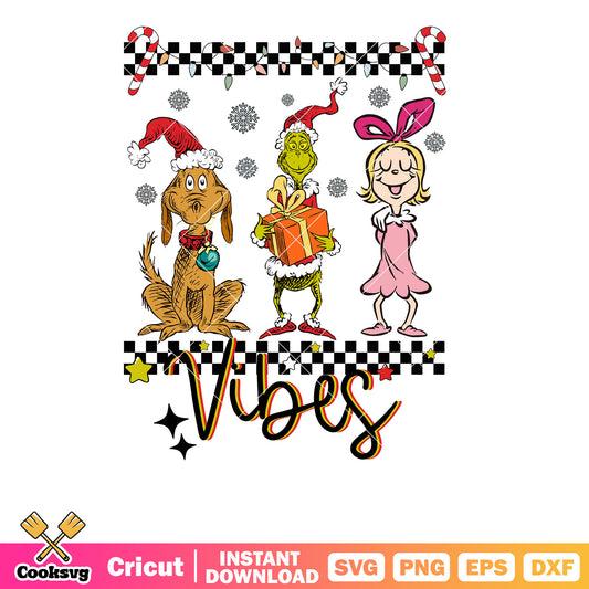 Retro Grinch Cindy Lou Who Christmas Vibes svg, retro christmas svg, cindy lou who svg