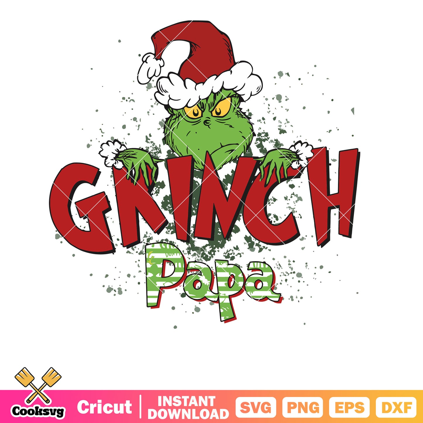 Retro Grinch Papa Christmas svg design, papa grinch​ svg, grinch christmas svg