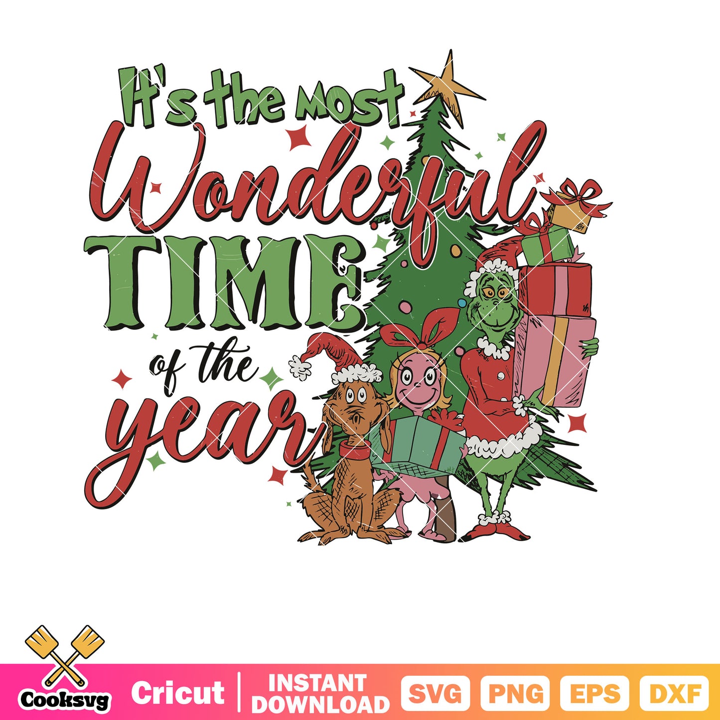 Retro Grinchmas Its The Most Wonderful Time Of The Year svg, wonderful christmas time​ svg