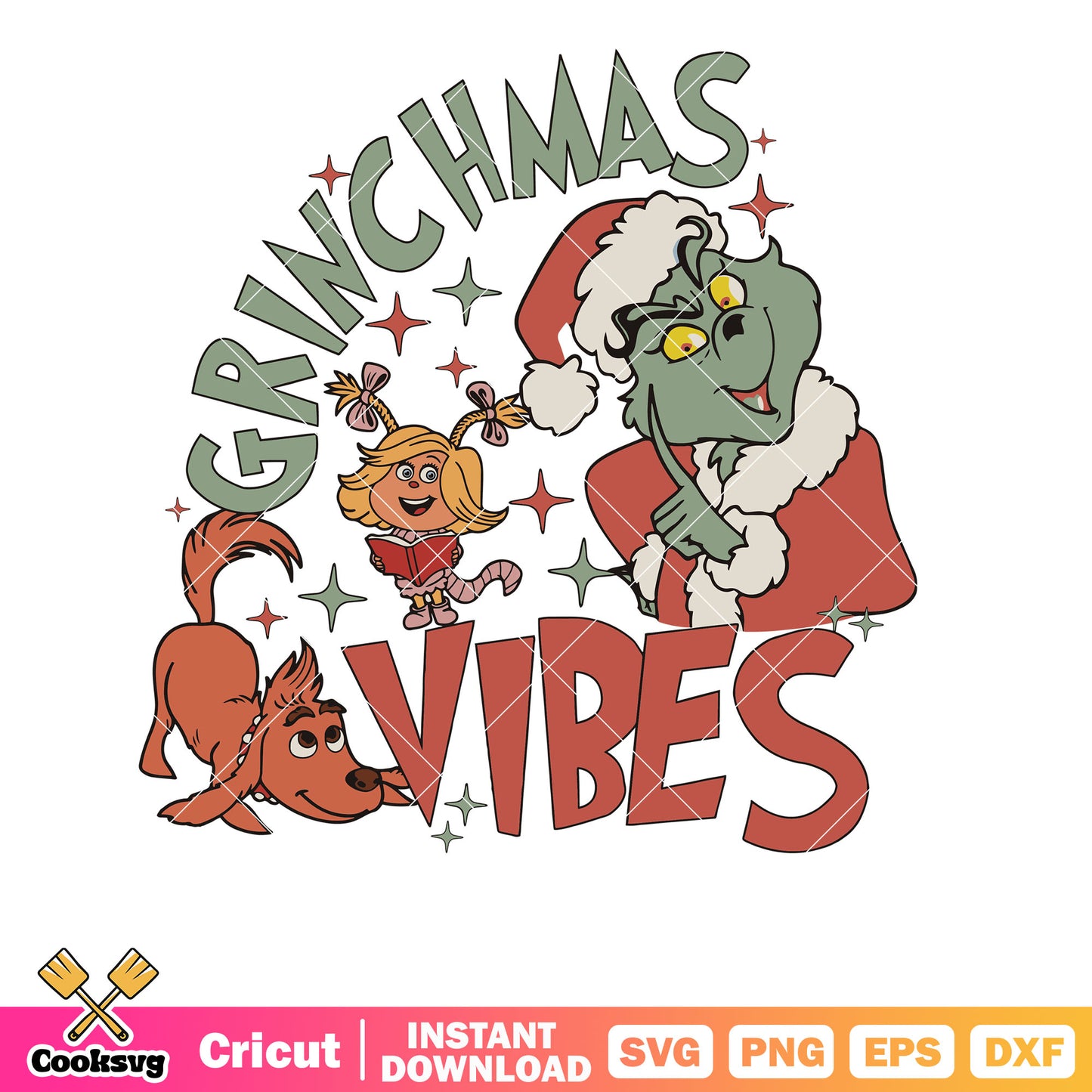 Retro Grinchmas Vibes Santa Cosplay svg file, christmas vibes svg, grinchmas svg