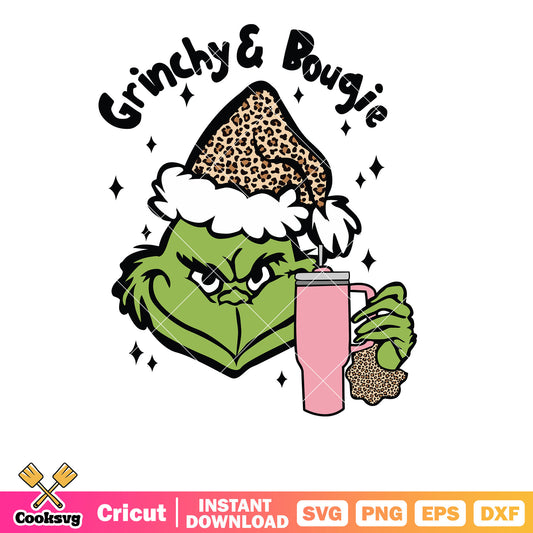 Retro Movie Grinchy And Bougie svg, bougie grinch svg, grinch head svg