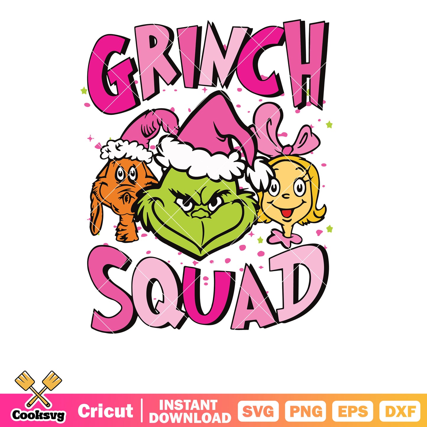 Retro Pink Christmas Grinch Squad svg file, christmas squad svg, the grinch svg