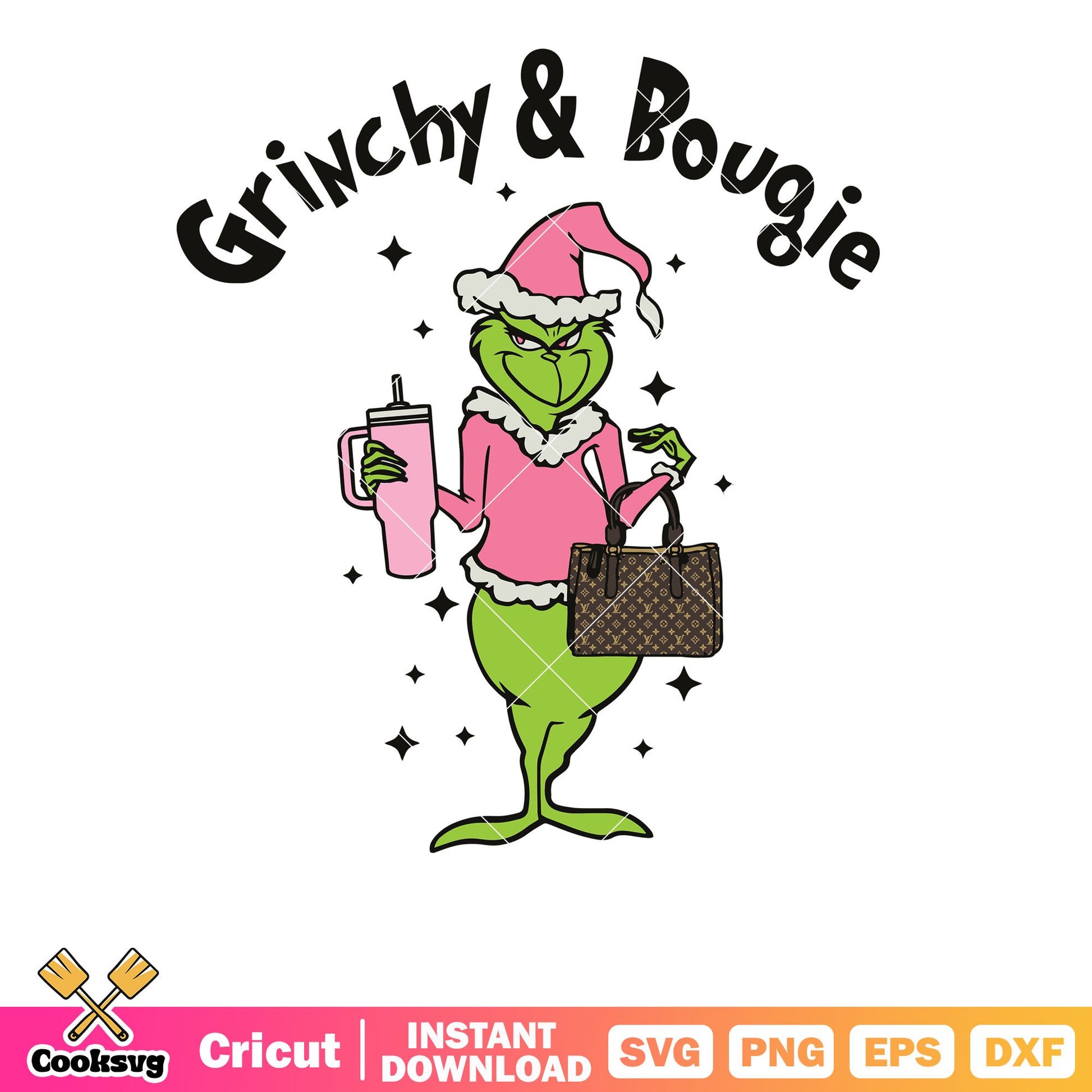 Retro Pink Grinchy And Bougie svg file, bougie grinch svg, the grinch svg