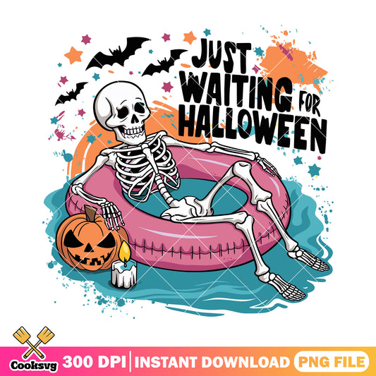 Retro Skeleton just waiting png, halloween movie png, horror body png