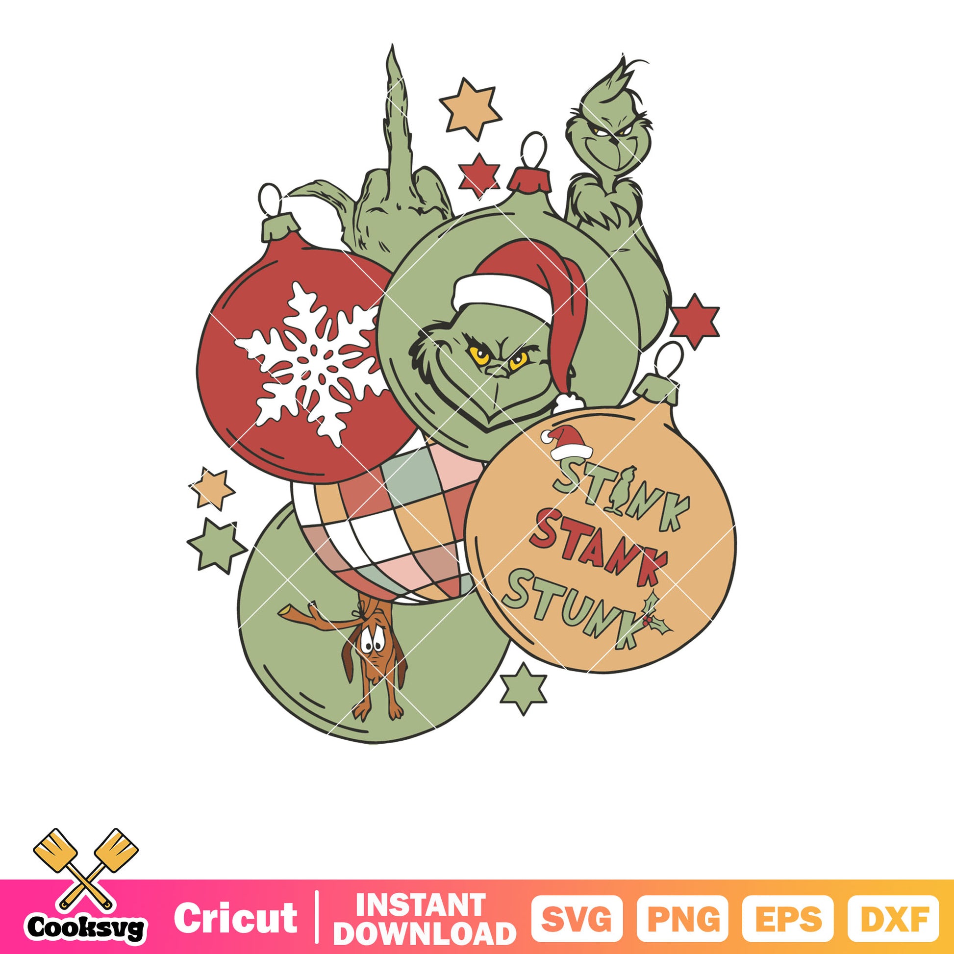 Retro Stink Stank Stunk Grinch Santa svg file, stink stank stunk svg​