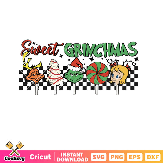 Retro Sweet Grinchmas Candy svg file, grinch sweets​ svg