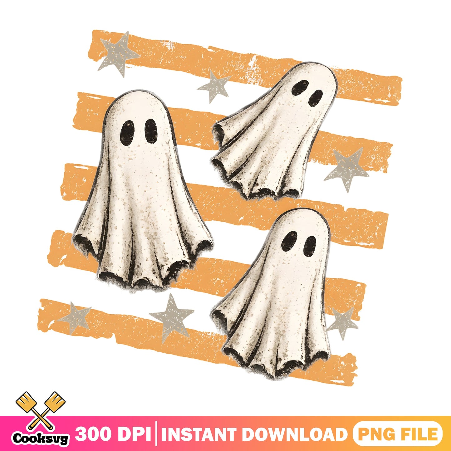 Retro Halloween Ghost PNG, Spooky Ghost Clipart, Halloween PNG