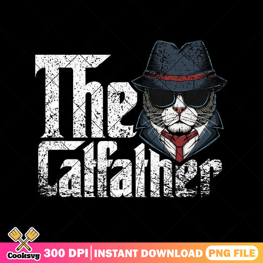 Retro the catfather png, funny cats​ png, cat dad fathers day gifts​ png
