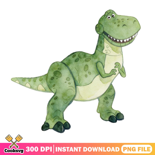 Rex Toy Story Watercolor PNG, Disney Pixar PNG, Dinosaur PNG