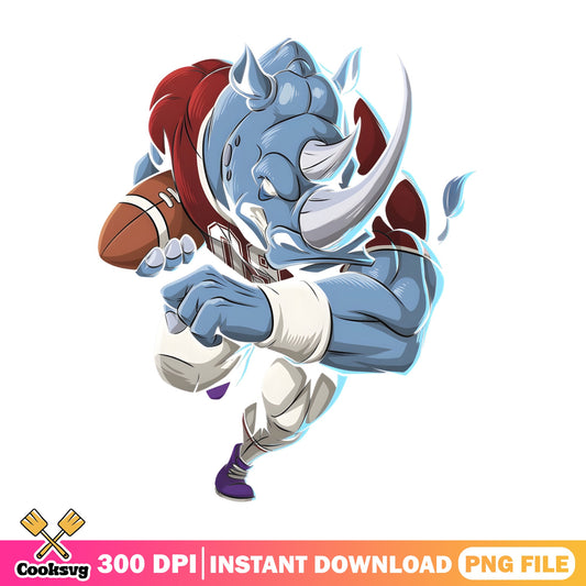 Rhino Football Player PNG, Rhino Mascot PNG, Football PNG