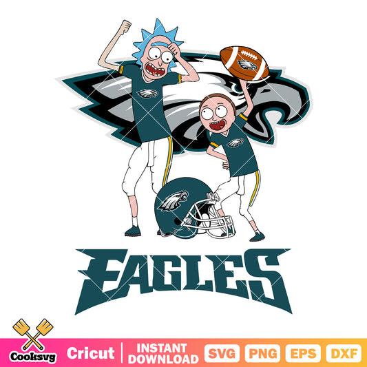 Rick and morty nfl eagles svg, philadephia eagles svg, nfl helmets svg