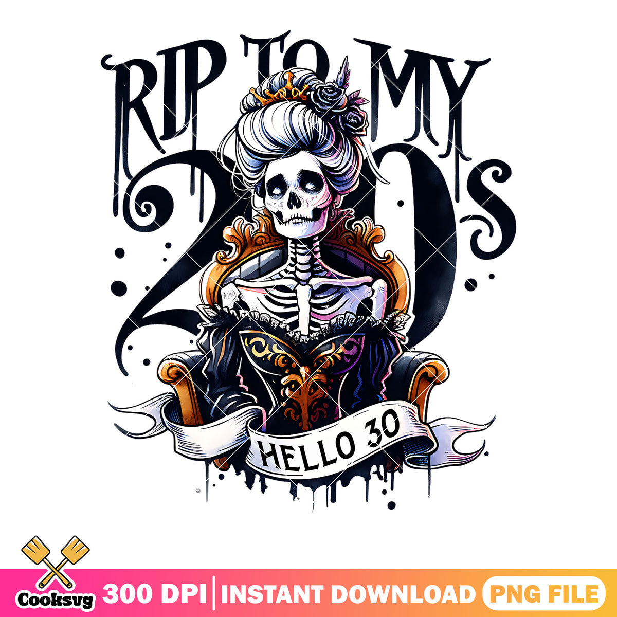 Rip to my 20s hello 30 png, skeleton costume png, scary halloween png ...