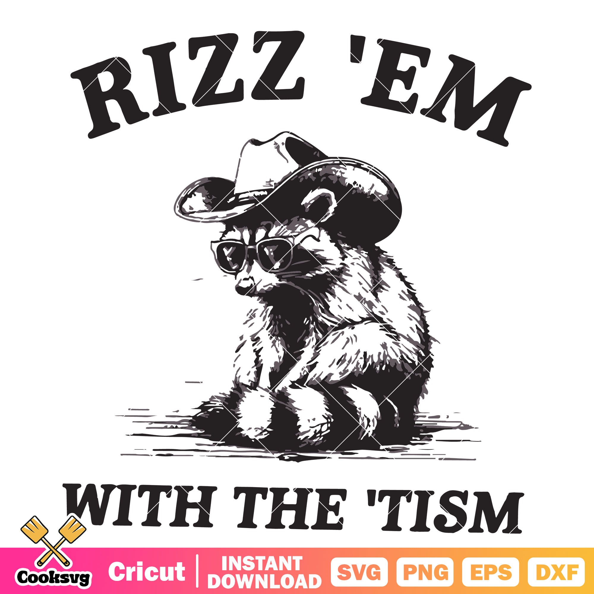Rizz em with the tism raccoon svg, rocket raccoon svg, rizz em with th ...