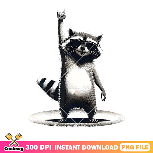 Rock music racoon gifts png, rock music​ png, baby racoon png