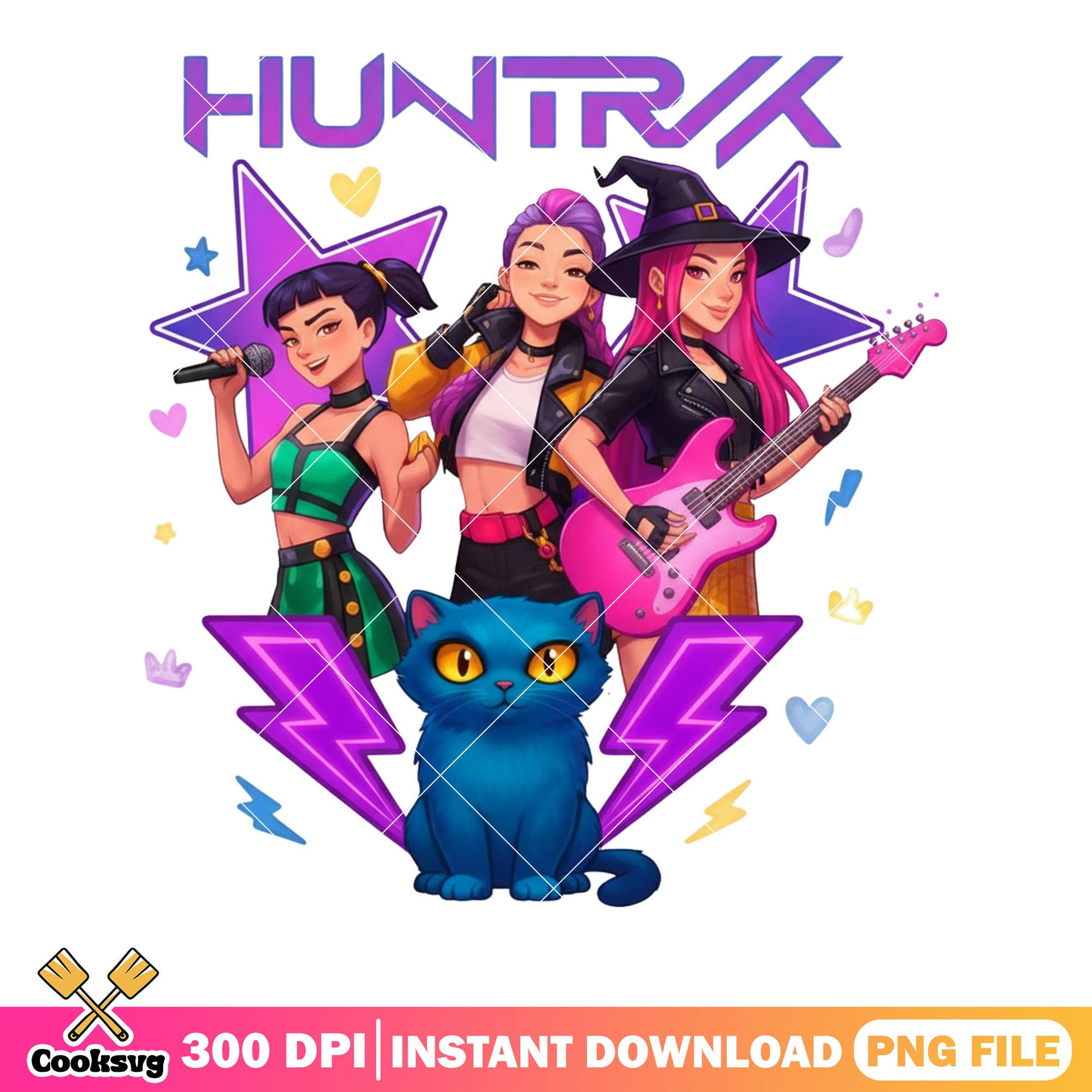 Rock super star huntrix png, derpy tiger png, kpop demon hunters png
