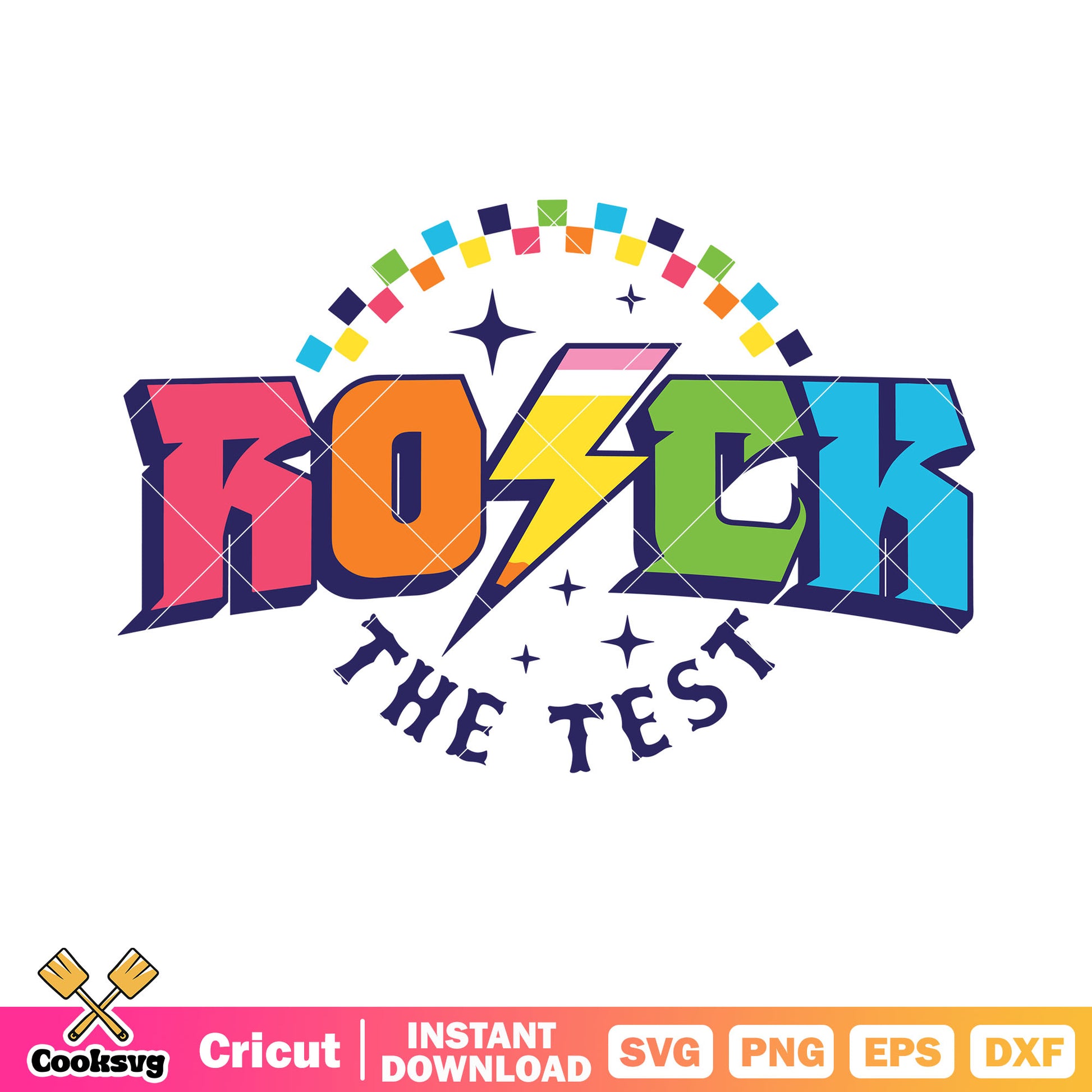 Rock the test svg, yellow lightning​ svg, starry night svg