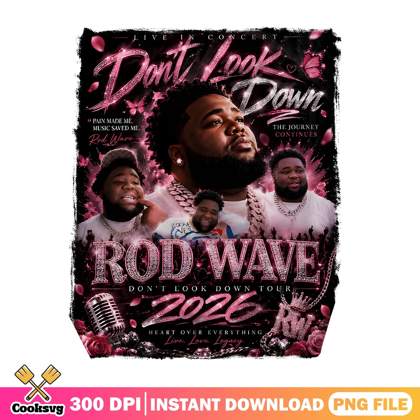 Rod Wave Don't Look Down Tour 2026 PNG, Rap PNG, Music PNG