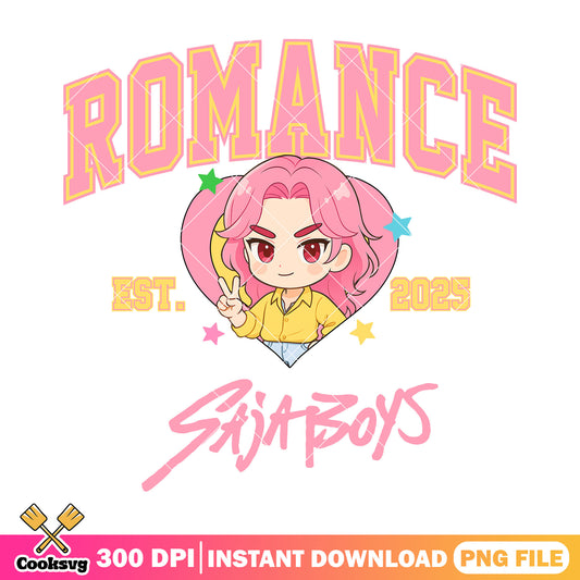 Romance cute saja est png, saja boys band png, kpop saja boys png