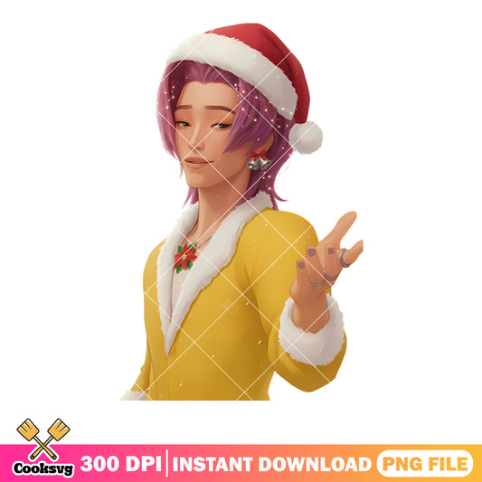 Romance sweater christmas png, kpop demon hunters png, santa hat png